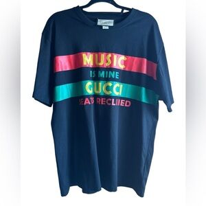 Gucci black Tee with Vibrant Stripes size XL